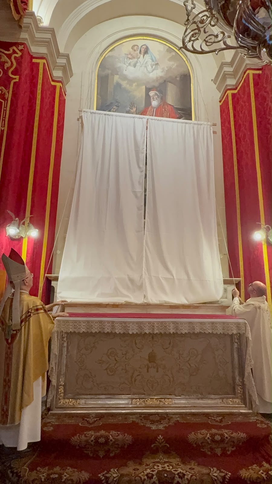 Archbishop George Frendo OP Inaugurating and blessing the new painting of St. Pius V